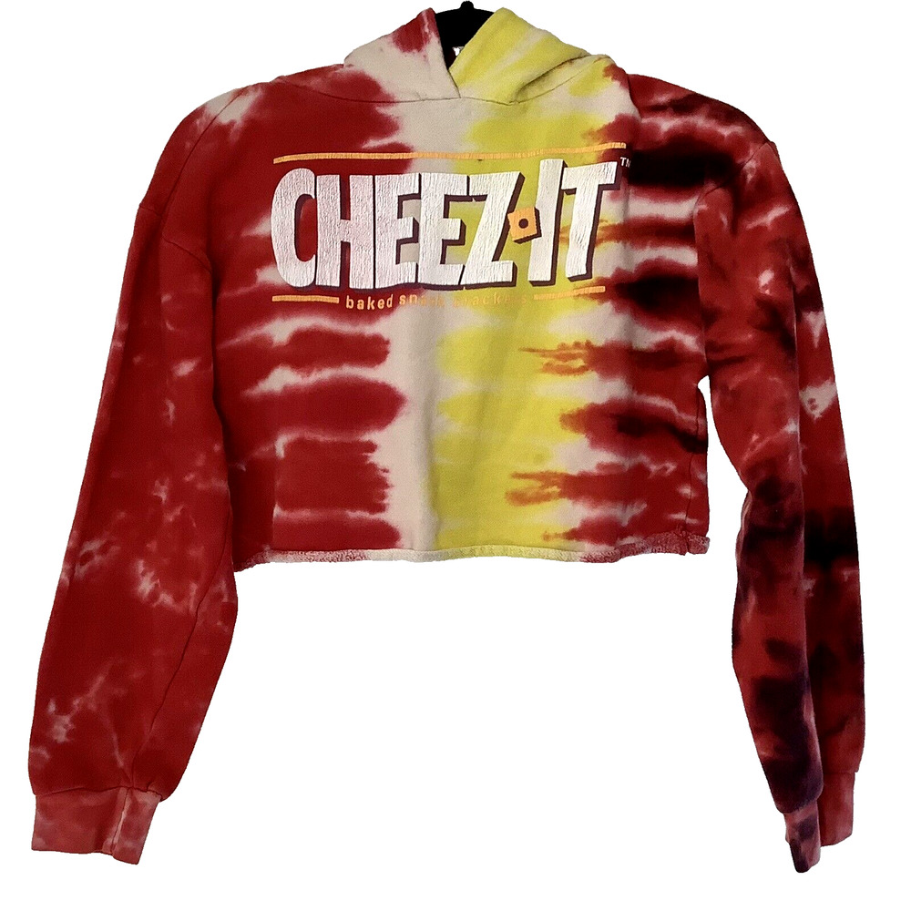 Kellogg’s Cheez-it Crop Top Long Sleeve Pullover Hoodie Size XS Multicolor